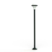 уличный фонарный столб с цилиндрическим плафоном и корпусом тёмно-серого цвета