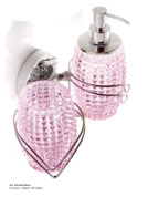 настенный держатель для стакана с розовым стеклянным стаканом