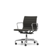 4055737326288 Aluminium Vitra Кресло офисное кожаное черное