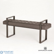 Dakota Bench-Graphite Leather Global Views скамейка