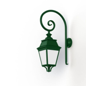 настенное бра с зелёным металлическим корпусом и прозрачным плафоном