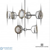 Two-Tier Eclipse Agate Chandelier-Satin Nickel Global Views люстра