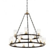 Mathias 31" 15 Light 2 Tier Chandelier with Clear Ribbed Glass Olde Bronze люстра 52109OZ Kichler