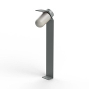 садовый столбик с овальным плафоном и серым корпусом