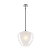 подвесной светильник с белым стеклянным плафоном округлой формы