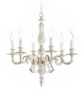 люстра с шестью рожками и белыми плафонами