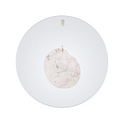 настенное бра с круглой панелью и декоративным мраморным центром голубого цвета