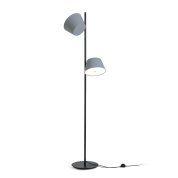 торшер с двойными плафонами на металлической стойке