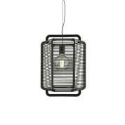 подвесная люстра из каната чёрного цвета, цилиндрический абажур, IP20