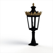 садовый светильник-столб с прозрачным плафоном и черным корпусом