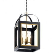 Vath 16" 4 Light Foyer Pendant Black & Natural Brass подвесной светильник 52029BKNBR Kichler