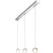 подвесной светильник с тремя белыми сферическими плафонами