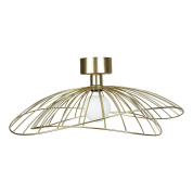 потолочный светильник с металлическим абажуром из матовой латуни