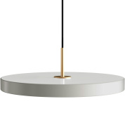 подвесной светильник с плоским плафоном светло-серого оттенка