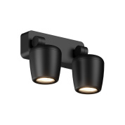 уличный настенный светильник с двумя цилиндрическими корпусами и направленным светом