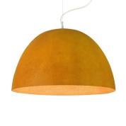 подвесная люстра с большим купольным плафоном светло-оранжевого оттенка