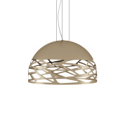 подвесной светильник бежевого оттенка с ажурным плафоном