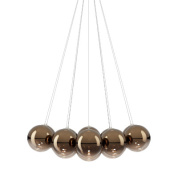 дизайнерская люстра с золотыми элементами из прозрачного стекла