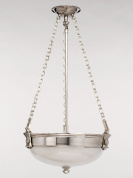 подвесной светильник-чаша из никеля с матовым стеклянным плафоном