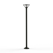 уличный фонарный столб с коническим плафоном тёмно-серого оттенка