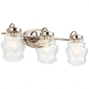 Janiel 24" 3 Light Vanity Light with Clear Glass Polished Nickel настенный светильник 55039PN Kichler