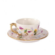 Taormina multicolor & gold coffee cup & saucer чашка, Villari