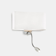 настенный светильник с прямоугольным текстильным абажуром белого цвета
