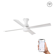 вентилятор потолочный белый с LED и гладким корпусом