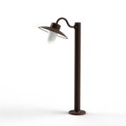 садовый светильник с плафоном на опоре коричневого оттенка