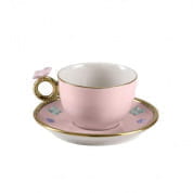 Butterfly pastel pink tea cup & saucer 0004906-555 чашка, Villari