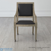 Seine Arm Dining Chair-Grey w/Black Leather Global Views кресло