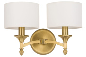DEC-K-2(P/A) Kutek Decor Lampshade двухламповое настенное бра с парой цилиндрических тканевых абажуров