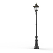 уличный фонарный столб с куполообразным плафоном и чёрной стойкой
