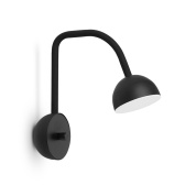 настенное бра для чтения с изогнутым кронштейном и металлическим плафоном направленного света