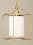 подвесной фонарь с латунным каркасом и внутренним цилиндрическим абажуром