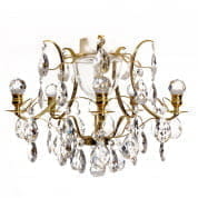 Brass Bathroom Chandelier with Crystal Shaped Almonds and Orbs люстра Gustavian 404206228