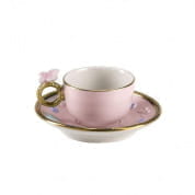 Butterfly pastel pink coffee cup & saucer 0004907-555 чашка, Villari
