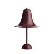 настольный светильник с глянцевым абажуром бордового оттенка