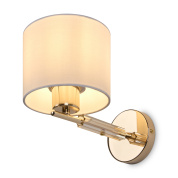 настенный светильник с тканевым абажуром и латунным кронштейном