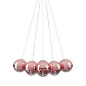 дизайнерская люстра с розовыми золотыми элементами из стекла