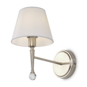 настенный светильник с текстильным абажуром и металлическим кронштейном