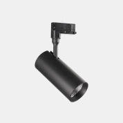 трековый светильник черного цвета с цилиндрическим корпусом и углом освещения 24° для трехфазного шинопровода