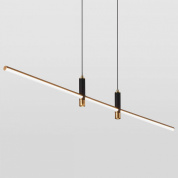 подвесной светильник с тремя цилиндрическими плафонами на прямой планке