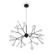 подвесной светильник с разветвленной черной конструкцией и шарообразными плафонами