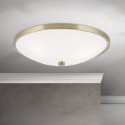 накладной потолочный светильник с матовым овальным плафоном в патинированном кольце