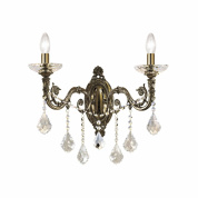 настенный светильник с подвесными кристаллами латунь
