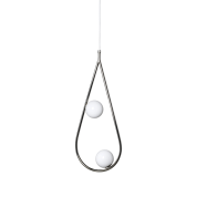 530124 PEARLS Pholc Подвесной светильник в виде капли никелированный с глянцевыми опаловыми шарами