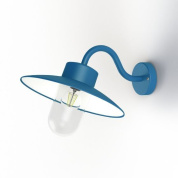 настенное бра с металлическим отражателем синего оттенка