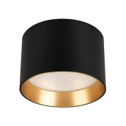 накладной потолочный светильник цилиндрической формы с металлической декоративной вставкой