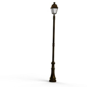 уличный фонарный столб с одним плафоном и бронзовой отделкой